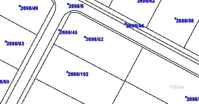 Parcela st. 2698/26 v KÚ Svatobořice, Katastrální mapa