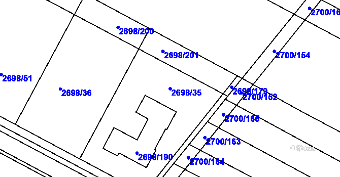 Parcela st. 2698/35 v KÚ Svatobořice, Katastrální mapa