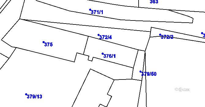 Parcela st. 376/1 v KÚ Svatobořice, Katastrální mapa
