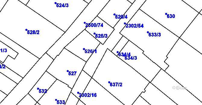 Parcela st. 2302/21 v KÚ Svatobořice, Katastrální mapa