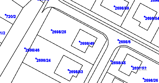 Parcela st. 2698/49 v KÚ Svatobořice, Katastrální mapa