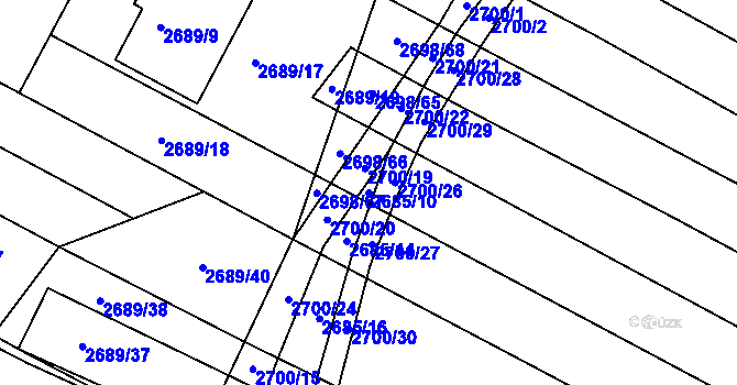 Parcela st. 2685/10 v KÚ Svatobořice, Katastrální mapa
