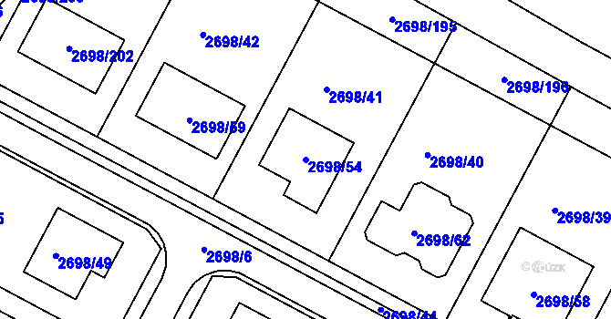 Parcela st. 2698/54 v KÚ Svatobořice, Katastrální mapa