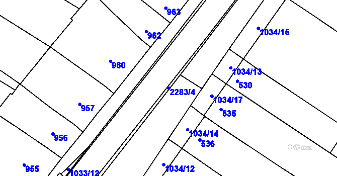 Parcela st. 2283/4 v KÚ Svatobořice, Katastrální mapa