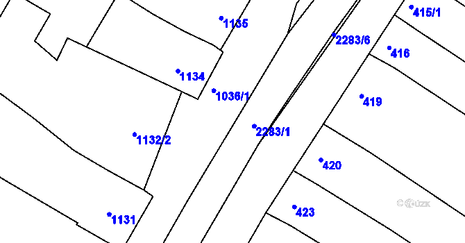 Parcela st. 2283/5 v KÚ Svatobořice, Katastrální mapa