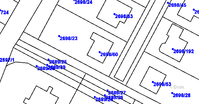 Parcela st. 2698/60 v KÚ Svatobořice, Katastrální mapa