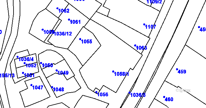 Parcela st. 1036/9 v KÚ Svatobořice, Katastrální mapa