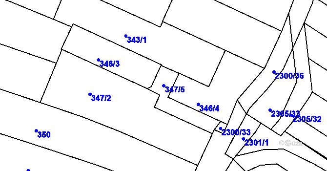 Parcela st. 347/5 v KÚ Svatobořice, Katastrální mapa