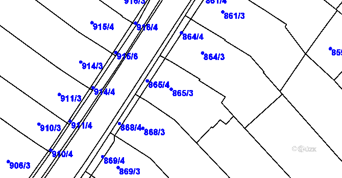 Parcela st. 865/3 v KÚ Svatobořice, Katastrální mapa