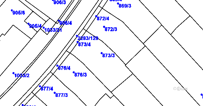 Parcela st. 873/3 v KÚ Svatobořice, Katastrální mapa