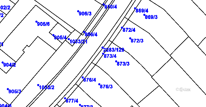 Parcela st. 873/4 v KÚ Svatobořice, Katastrální mapa