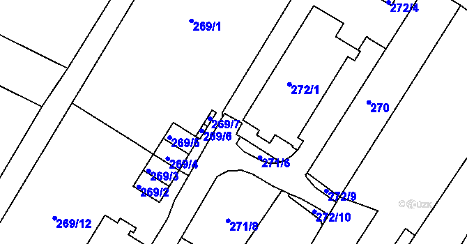 Parcela st. 272/6 v KÚ Svatobořice, Katastrální mapa