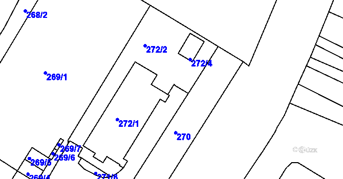 Parcela st. 272/8 v KÚ Svatobořice, Katastrální mapa