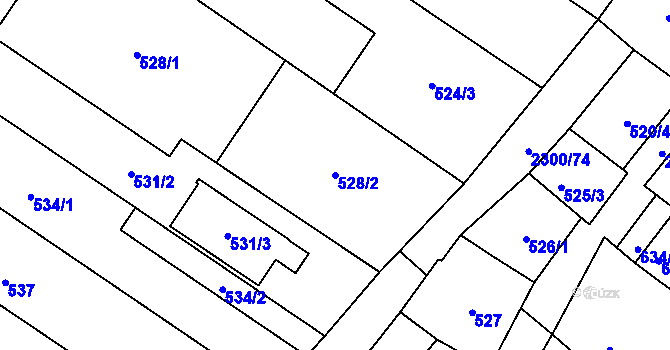 Parcela st. 528/2 v KÚ Svatobořice, Katastrální mapa