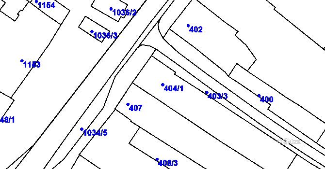 Parcela st. 404/1 v KÚ Svatobořice, Katastrální mapa