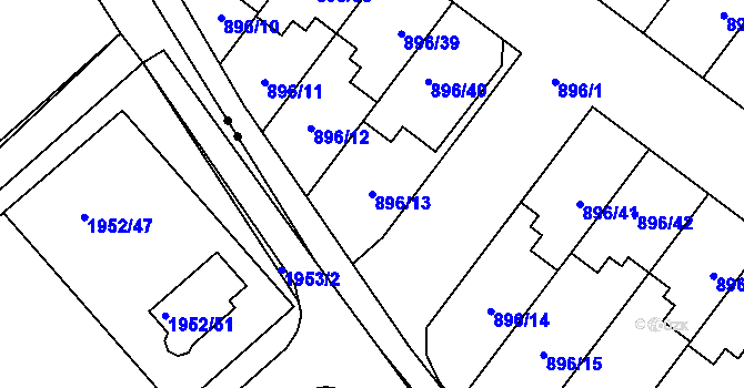 Parcela st. 896/13 v KÚ Svatobořice, Katastrální mapa