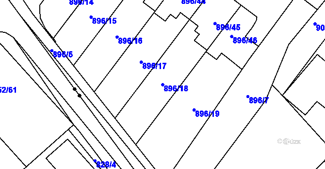 Parcela st. 896/18 v KÚ Svatobořice, Katastrální mapa