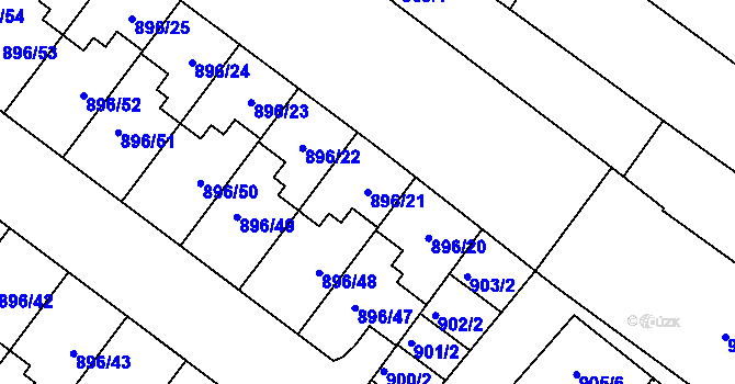 Parcela st. 896/21 v KÚ Svatobořice, Katastrální mapa