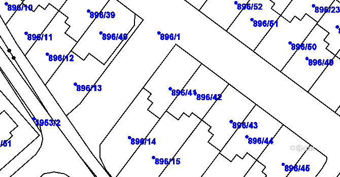 Parcela st. 896/41 v KÚ Svatobořice, Katastrální mapa