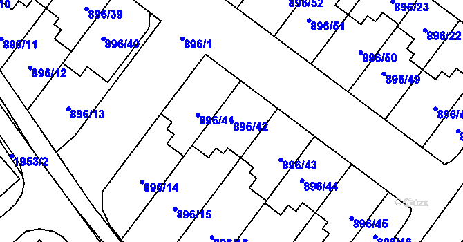 Parcela st. 896/42 v KÚ Svatobořice, Katastrální mapa