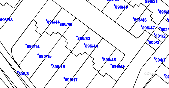 Parcela st. 896/44 v KÚ Svatobořice, Katastrální mapa