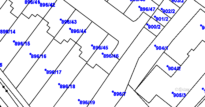Parcela st. 896/46 v KÚ Svatobořice, Katastrální mapa