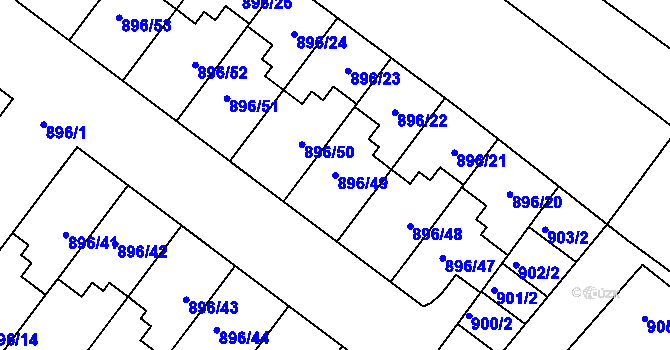 Parcela st. 896/49 v KÚ Svatobořice, Katastrální mapa
