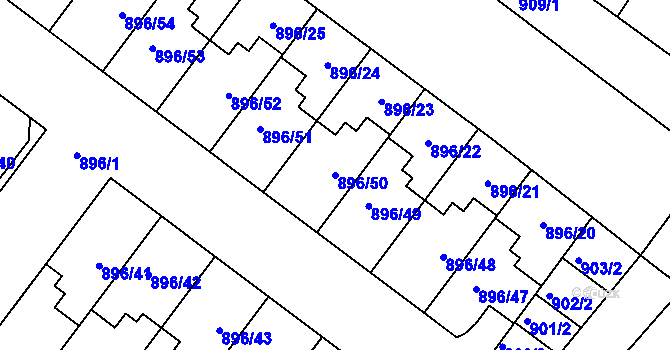 Parcela st. 896/50 v KÚ Svatobořice, Katastrální mapa