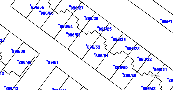 Parcela st. 896/52 v KÚ Svatobořice, Katastrální mapa