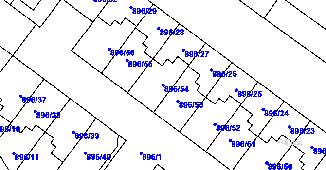 Parcela st. 896/54 v KÚ Svatobořice, Katastrální mapa
