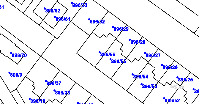 Parcela st. 896/56 v KÚ Svatobořice, Katastrální mapa