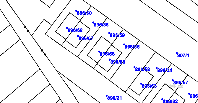 Parcela st. 896/66 v KÚ Svatobořice, Katastrální mapa