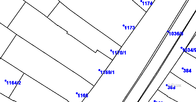 Parcela st. 1170/2 v KÚ Svatobořice, Katastrální mapa