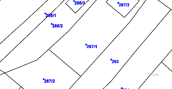 Parcela st. 287/1 v KÚ Svatoslav u Tišnova, Katastrální mapa