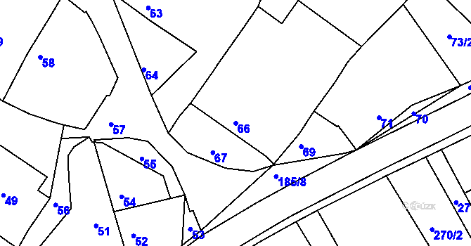 Parcela st. 66 v KÚ Svatoslav u Tišnova, Katastrální mapa