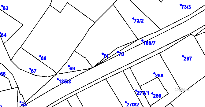 Parcela st. 71 v KÚ Svatoslav u Tišnova, Katastrální mapa