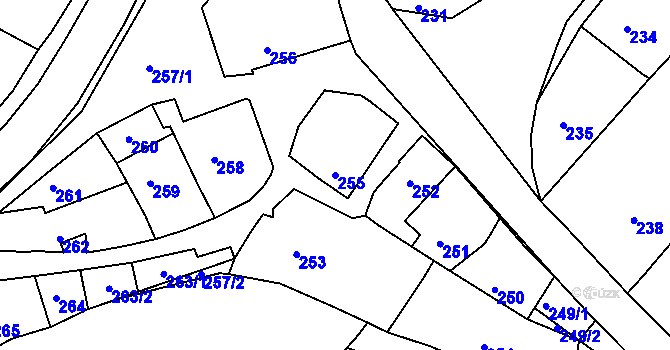 Parcela st. 255 v KÚ Svatoslav u Tišnova, Katastrální mapa