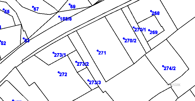 Parcela st. 271 v KÚ Svatoslav u Tišnova, Katastrální mapa