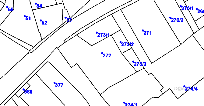 Parcela st. 272 v KÚ Svatoslav u Tišnova, Katastrální mapa
