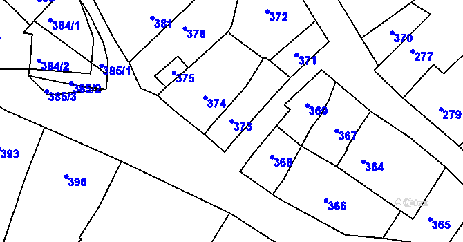 Parcela st. 373 v KÚ Svatoslav u Tišnova, Katastrální mapa