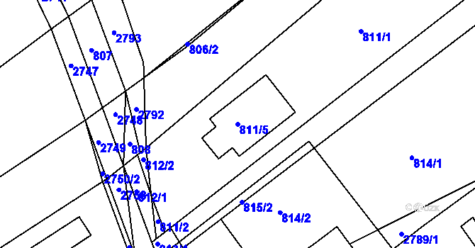 Parcela st. 811/5 v KÚ Svatoslav u Tišnova, Katastrální mapa