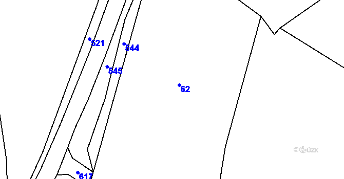 Parcela st. 62 v KÚ Bražná, Katastrální mapa