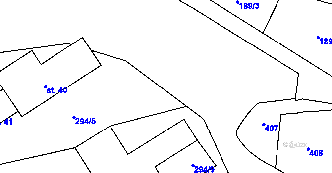 Parcela st. 374/9 v KÚ Bražná, Katastrální mapa