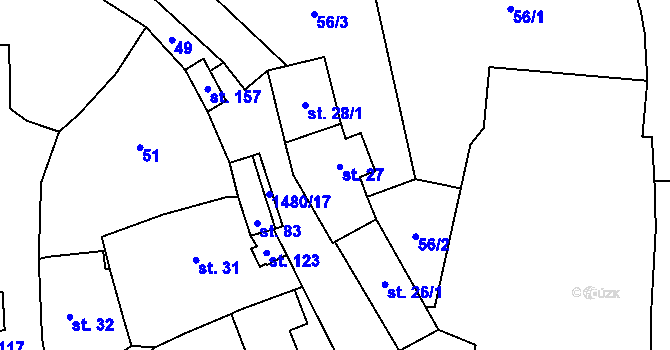 Parcela st. 27 v KÚ Drážkov, Katastrální mapa