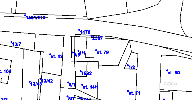 Parcela st. 79 v KÚ Drážkov, Katastrální mapa