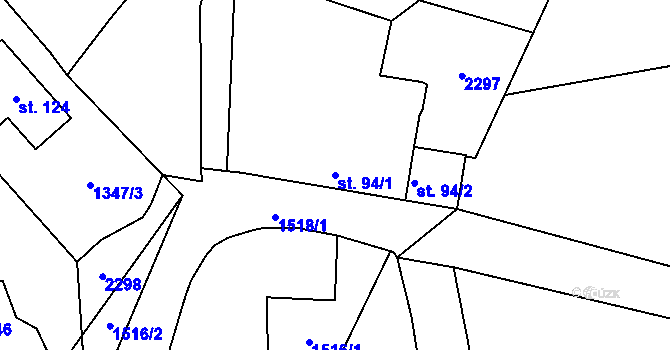 Parcela st. 94/1 v KÚ Drážkov, Katastrální mapa