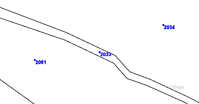 Parcela st. 2033 v KÚ Drážkov, Katastrální mapa