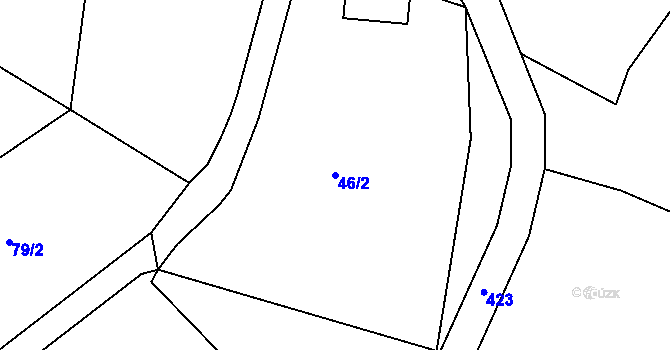 Parcela st. 46/2 v KÚ Hojšín, Katastrální mapa
