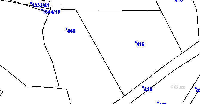 Parcela st. 87/1 v KÚ Hojšín, Katastrální mapa