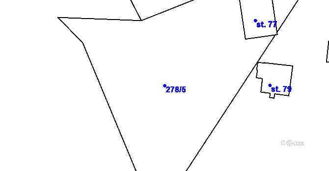 Parcela st. 278/5 v KÚ Hojšín, Katastrální mapa
